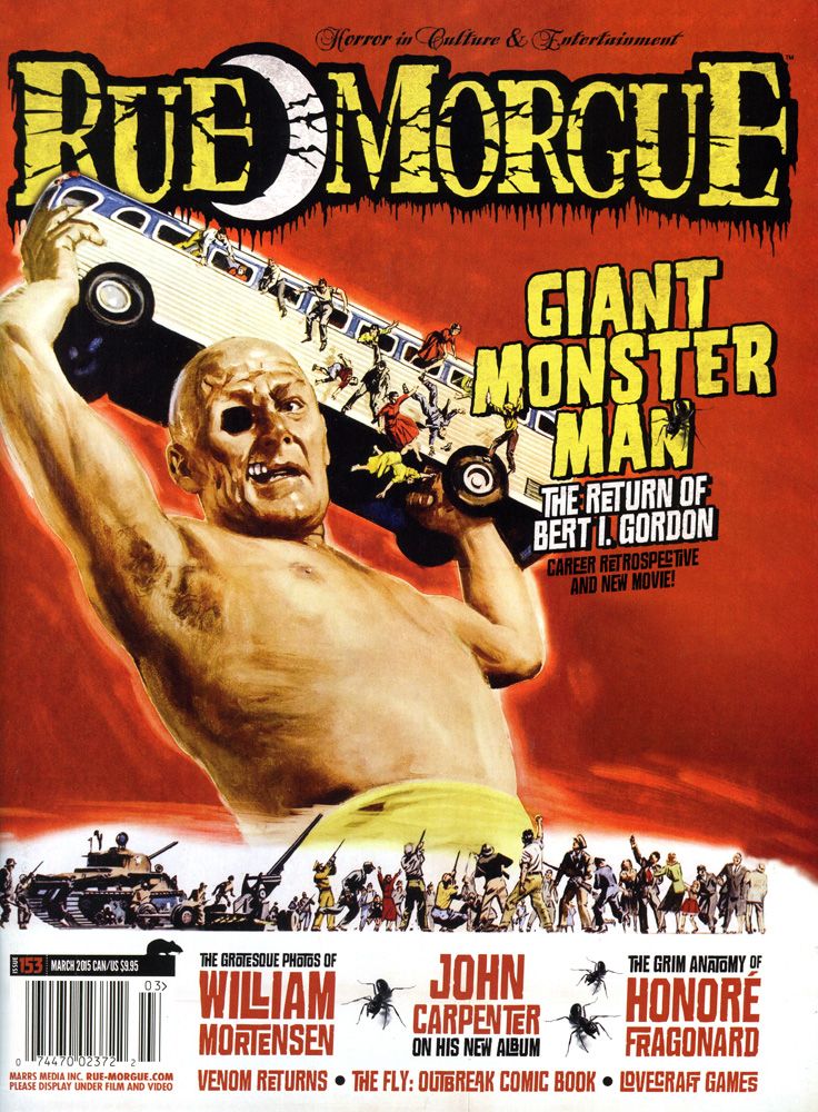 RUE MORGUE magazine side cover Issue 153 March 2015