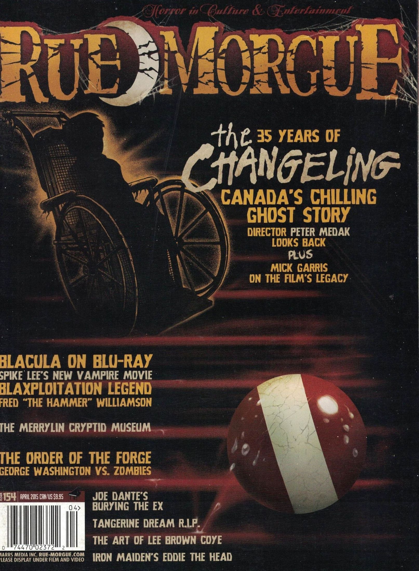 RUE MORGUE magazine side cover Issue 154 April 2015