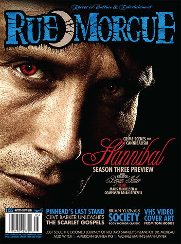 RUE MORGUE magazine side cover Issue 155 May 2015