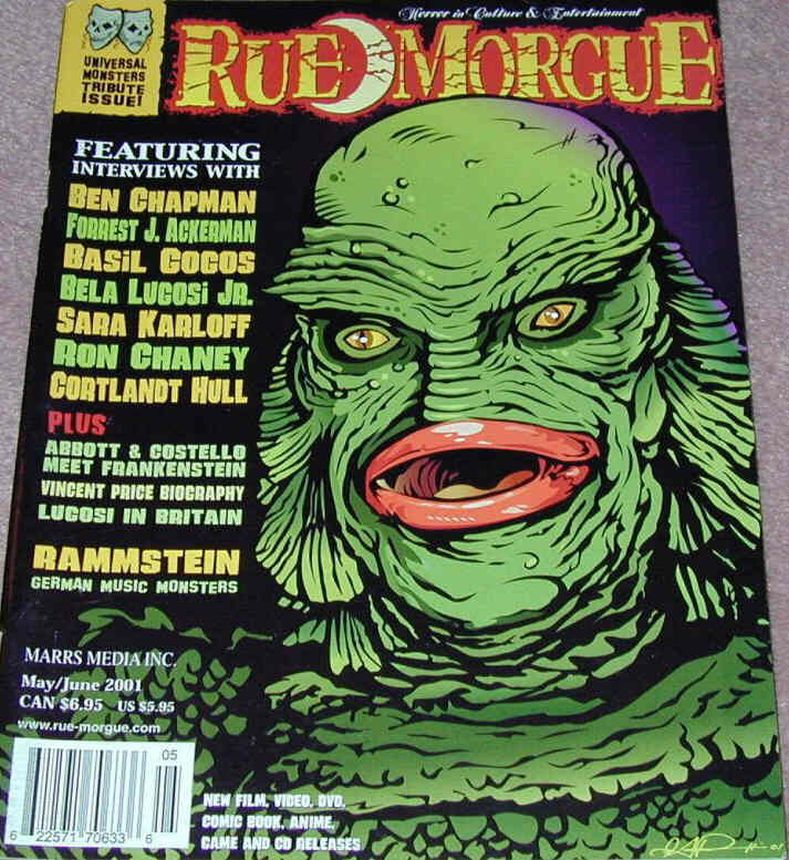 RUE MORGUE magazine side cover Issue 21 May/June 2001