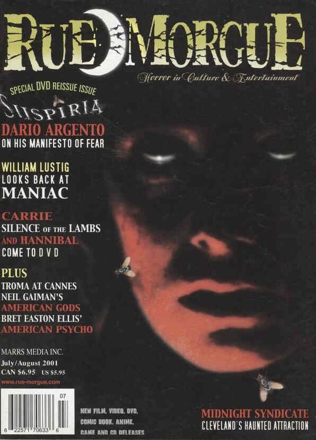 RUE MORGUE magazine side cover Issue 22 July/August 2001