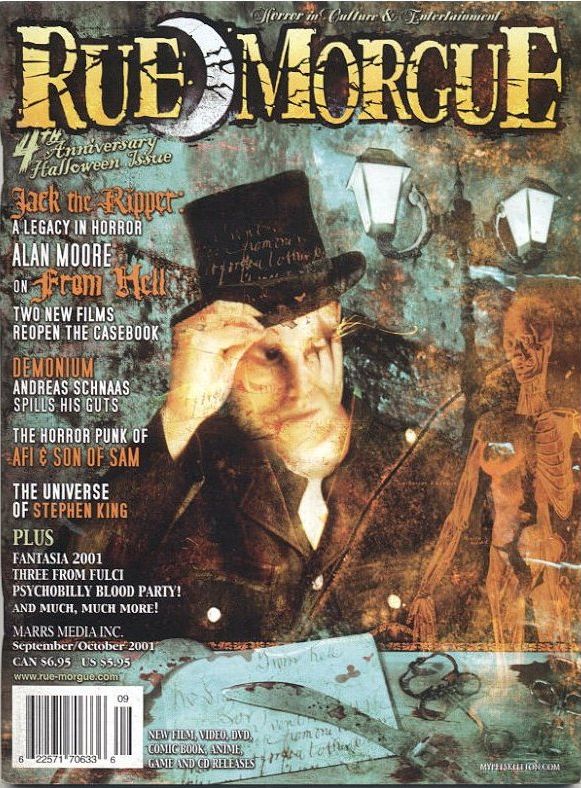 RUE MORGUE magazine side cover Issue 23 September/October 2001