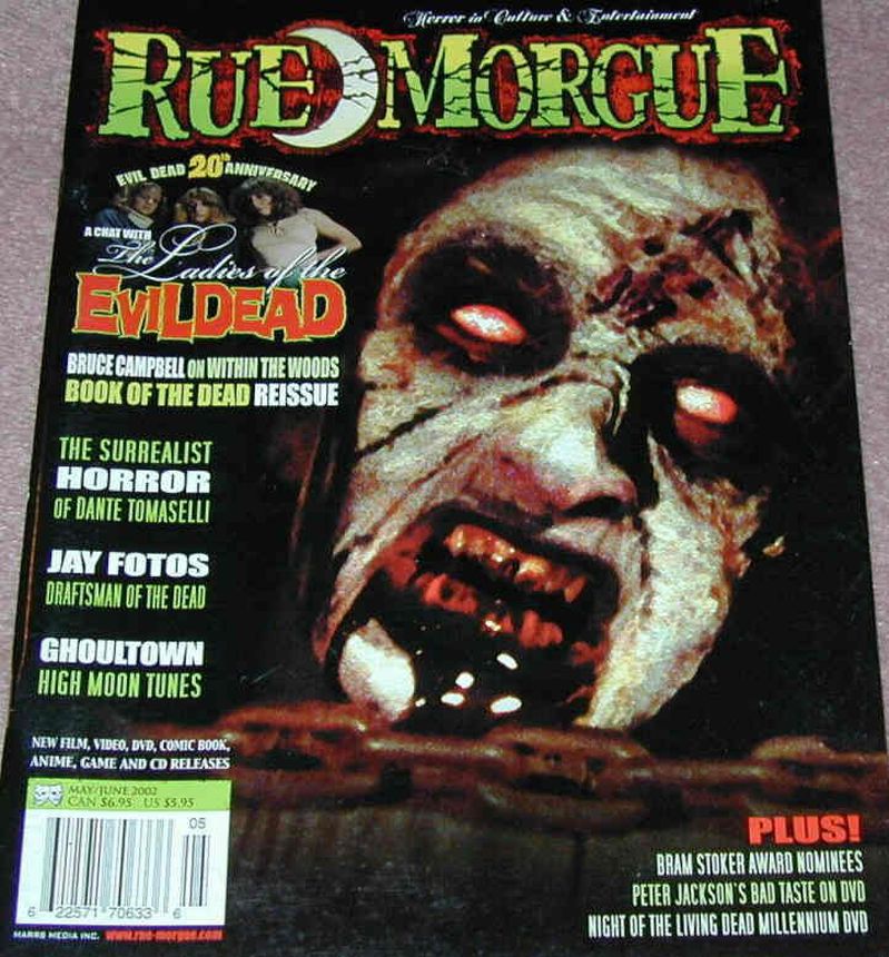 RUE MORGUE magazine side cover Issue 27 May/June 2002