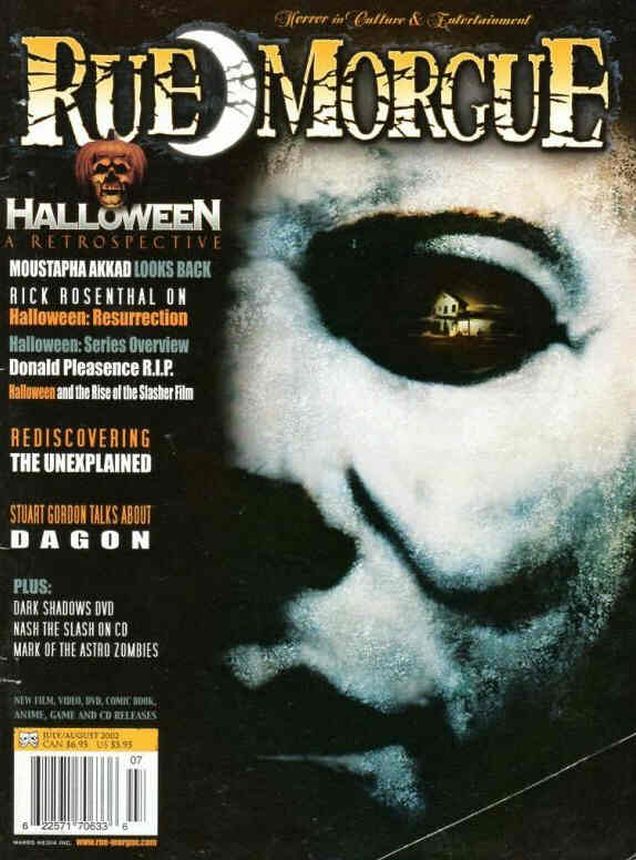 RUE MORGUE magazine side cover Issue 28 July/August 2002