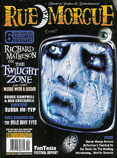 RUE MORGUE magazine side cover Issue 35 September/October 2003