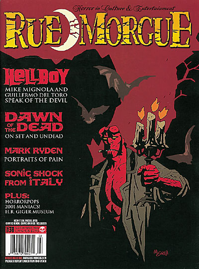 RUE MORGUE magazine side cover Issue 38 March/April 2004