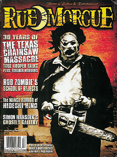 RUE MORGUE magazine side cover Issue 42 November/December 2004