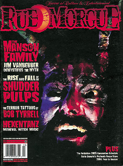 RUE MORGUE magazine side cover Issue 43 March 2005