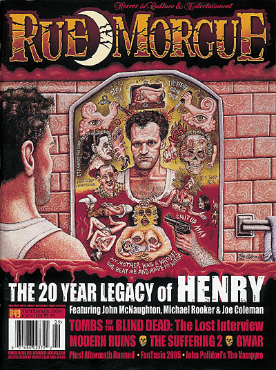 RUE MORGUE magazine side cover Issue 49 September 2005