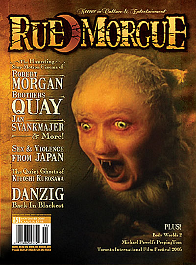 RUE MORGUE magazine side cover Issue 51 November 2005