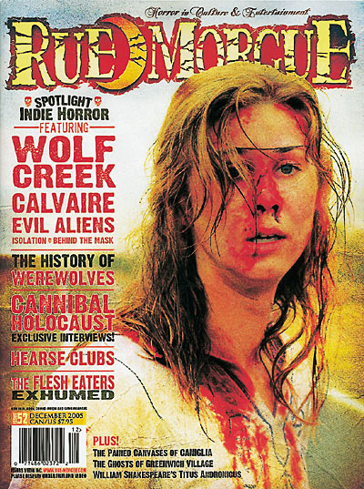 RUE MORGUE magazine side cover Issue 52 December 2005