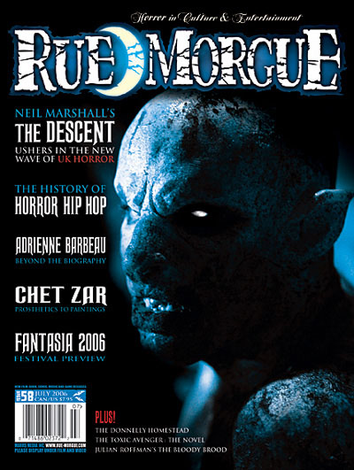 RUE MORGUE magazine side cover Issue 58 July 2006