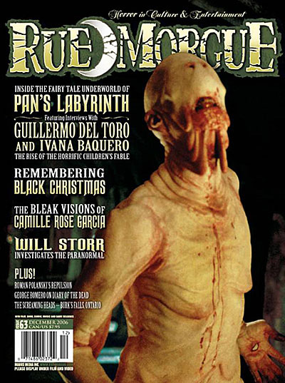 RUE MORGUE magazine side cover Issue 63 December 2006