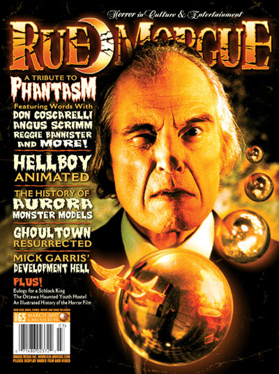 RUE MORGUE magazine side cover Issue 65 March 2007