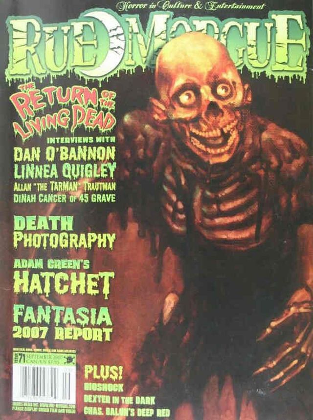 RUE MORGUE magazine side cover Issue 71 September 2007