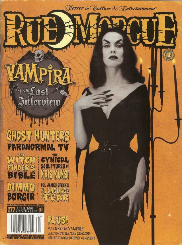 RUE MORGUE magazine side cover Issue 77 April 2008
