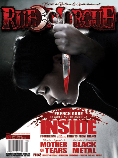 RUE MORGUE magazine side cover Issue 78 May 2008