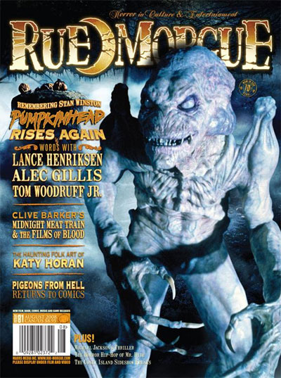RUE MORGUE magazine side cover Issue 81 August 2008