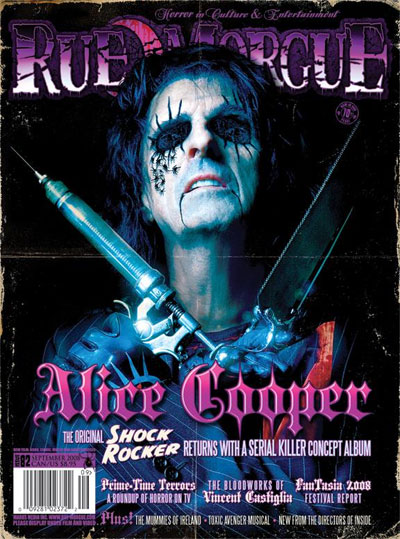 RUE MORGUE magazine side cover Issue 82 September 2008