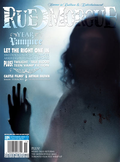 RUE MORGUE magazine side cover Issue 84 November 2008
