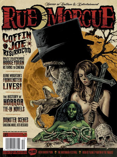 RUE MORGUE magazine side cover Issue 85 December 2008