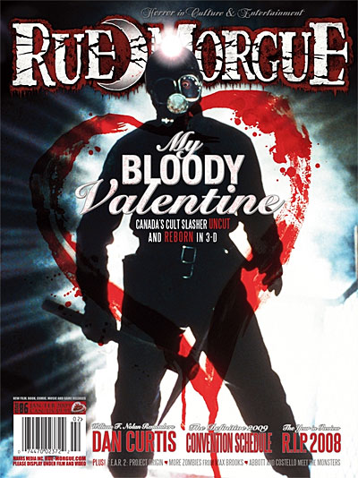 RUE MORGUE magazine side cover Issue 86 January/February 2009