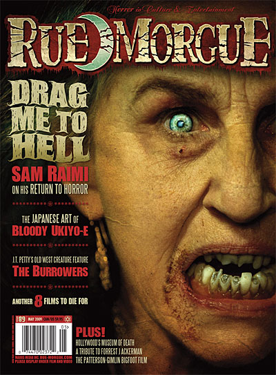 RUE MORGUE magazine side cover Issue 89 May 2009