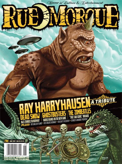RUE MORGUE magazine side cover Issue 90 June 2009