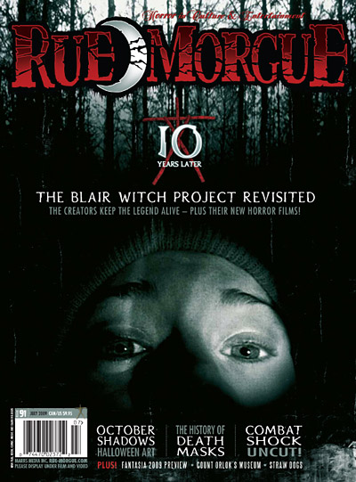 RUE MORGUE magazine side cover Issue 91 July 2009
