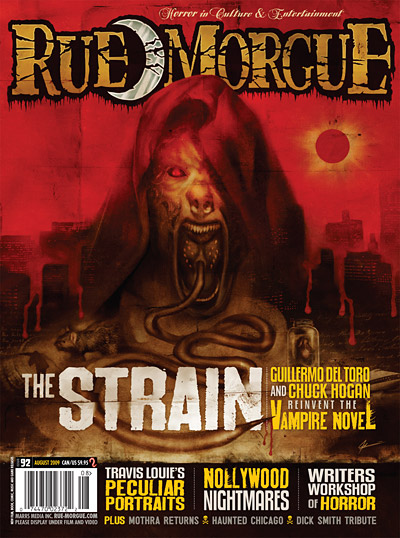 RUE MORGUE magazine side cover Issue 92 August 2009