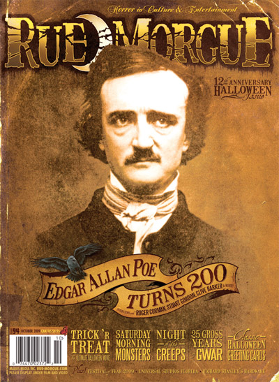 RUE MORGUE magazine side cover Issue 94 October 2009