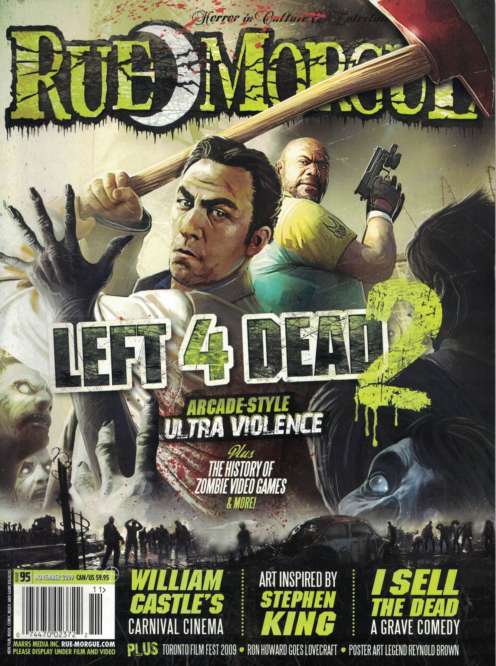 RUE MORGUE magazine side cover Issue 95 November 2009