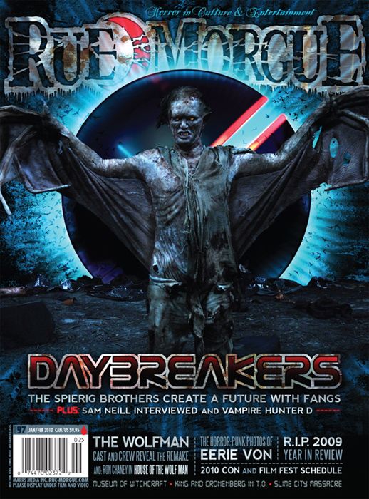 RUE MORGUE magazine side cover Issue 97 January/February 2010