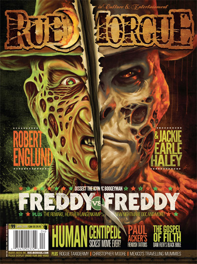 RUE MORGUE magazine side cover Issue 99 April 2010