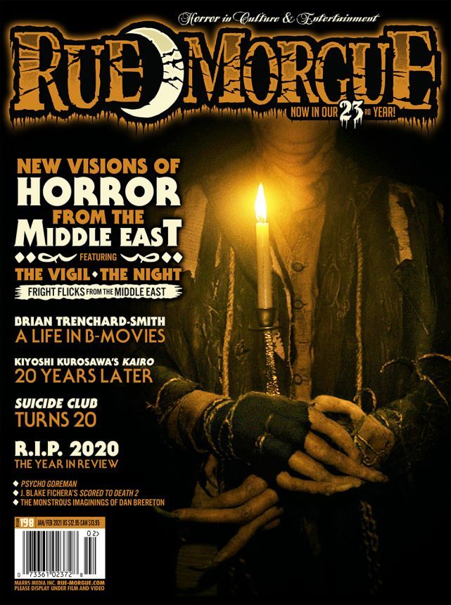 RUE MORGUE magazine side cover Issue 198  January/February 2021