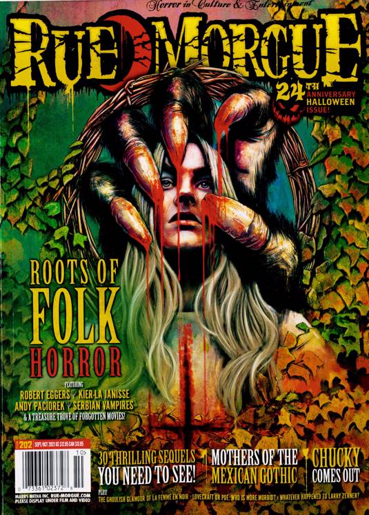 RUE MORGUE magazine side cover Issue 202  September/October 2021