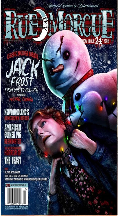 RUE MORGUE magazine side cover Issue 203  November/December 2021