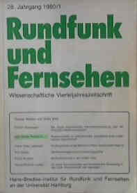 RUNDFUNK UND FERNSEHEN magazine side cover Issue 1  1980