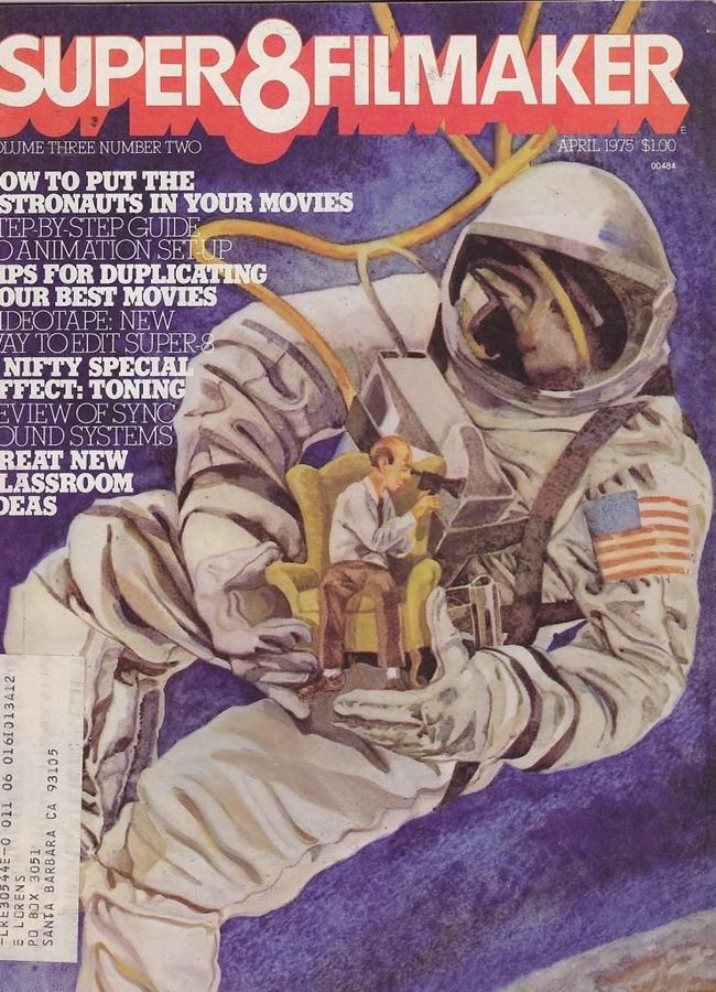 SUPER 8 FILMAKER magazine side cover  Vol 3 #2 April 1975