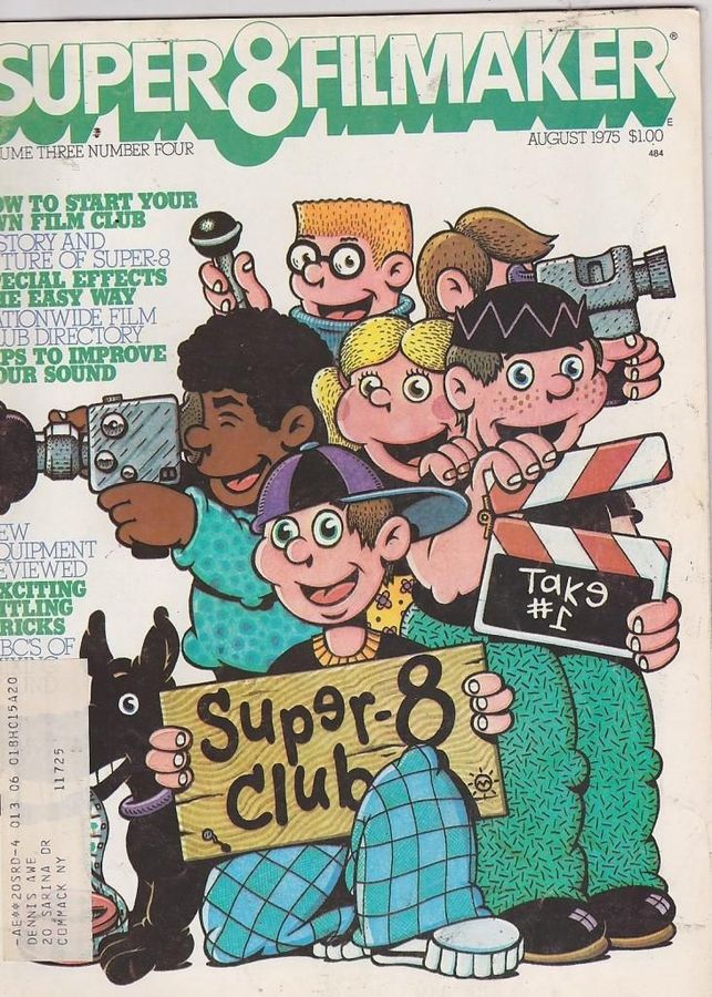 SUPER 8 FILMAKER magazine side cover  Vol 3 #4 August 1975