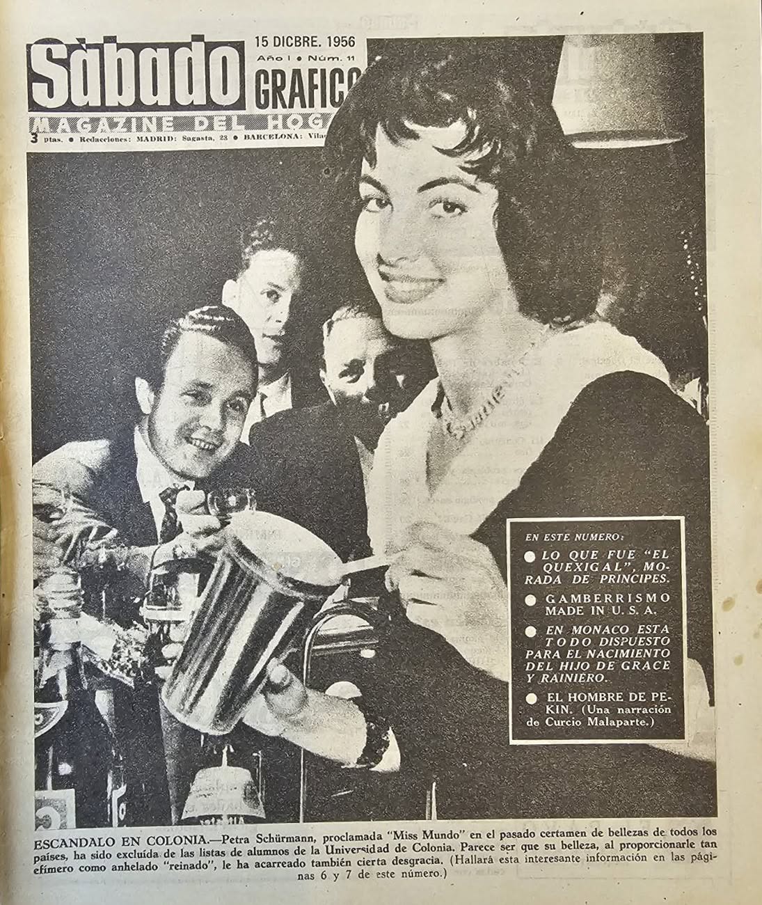 SABADO GRAFICO magazine side cover Issue 11 15 December 1956