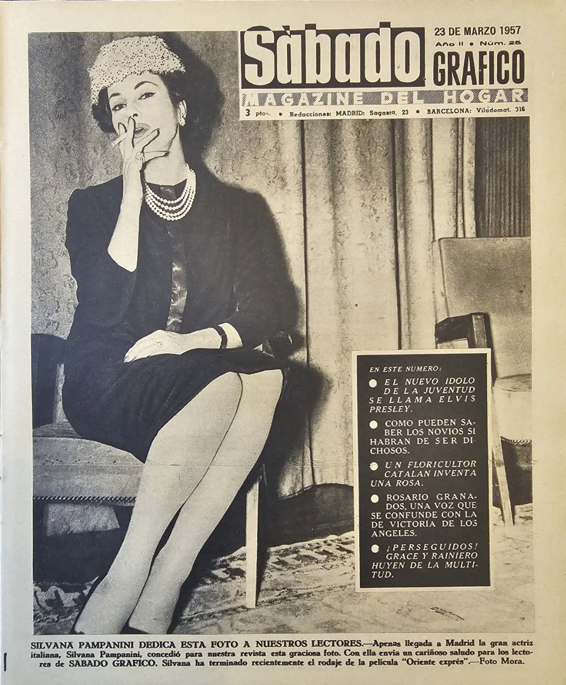 SABADO GRAFICO magazine side cover Issue 25 23 March 1957