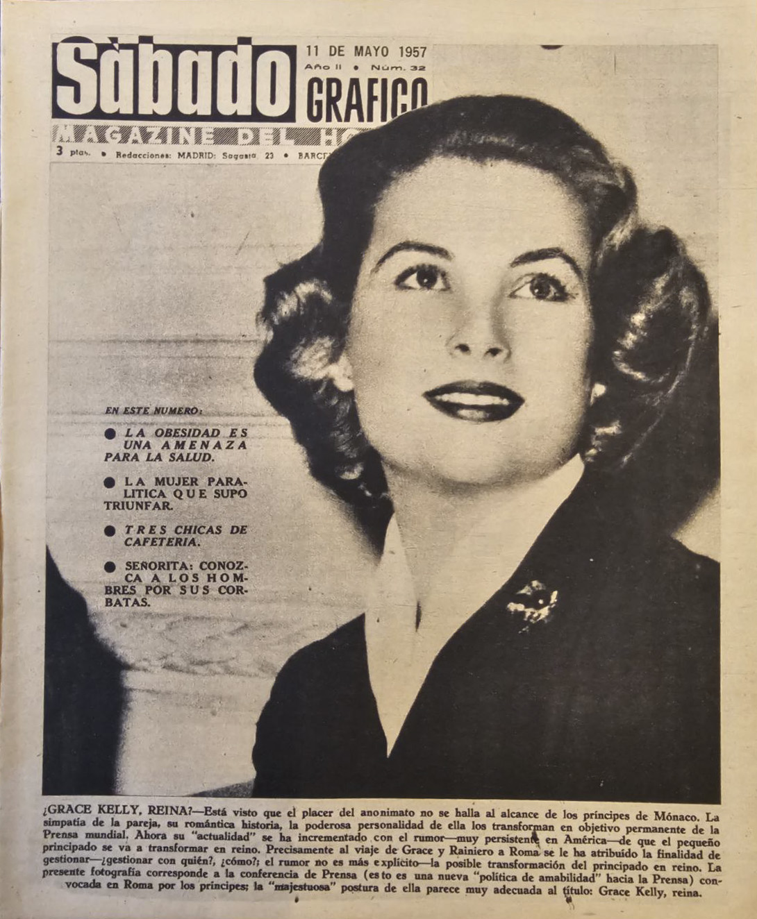 SABADO GRAFICO magazine side cover Issue 32 11 May 1957