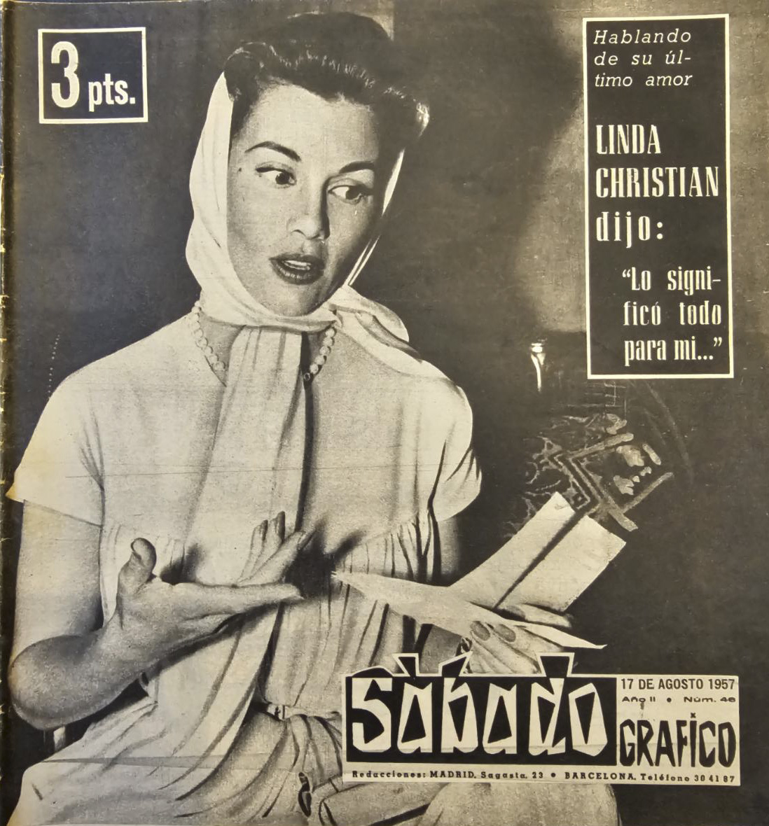 SABADO GRAFICO magazine side cover Issue 46 17 August 1957