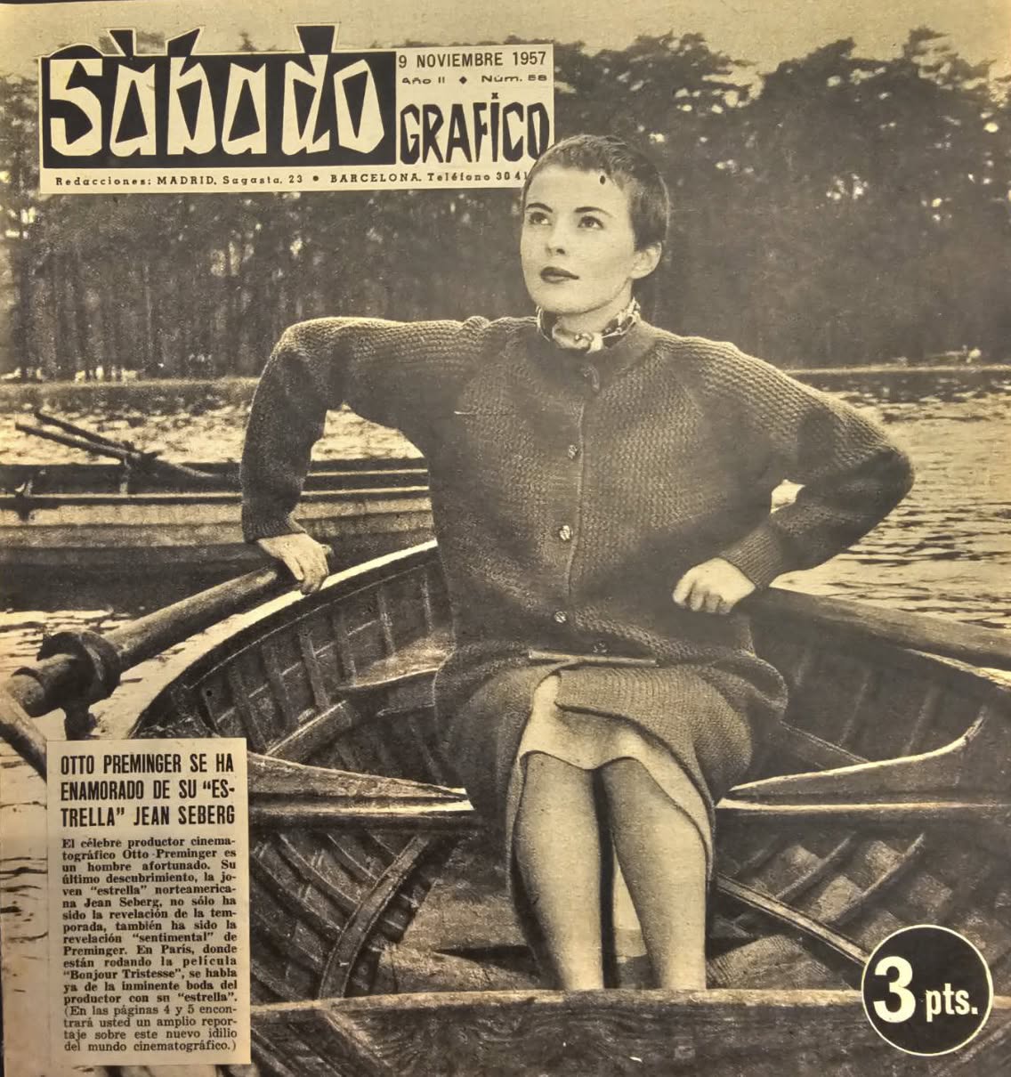SABADO GRAFICO magazine side cover Issue 58 9 November 1957