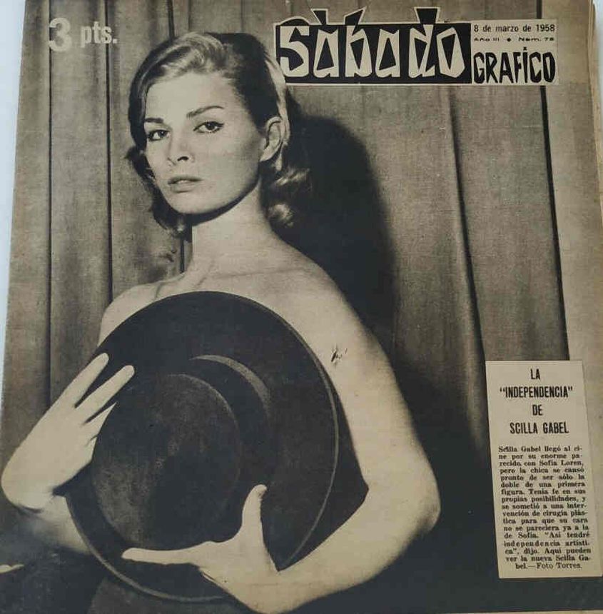 SABADO GRAFICO magazine side cover Issue 75 8 March 1958