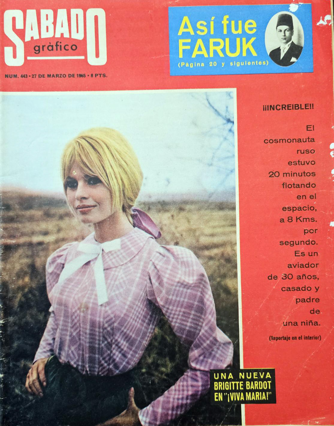 SABADO GRAFICO magazine side cover Issue 443 27 March 1965