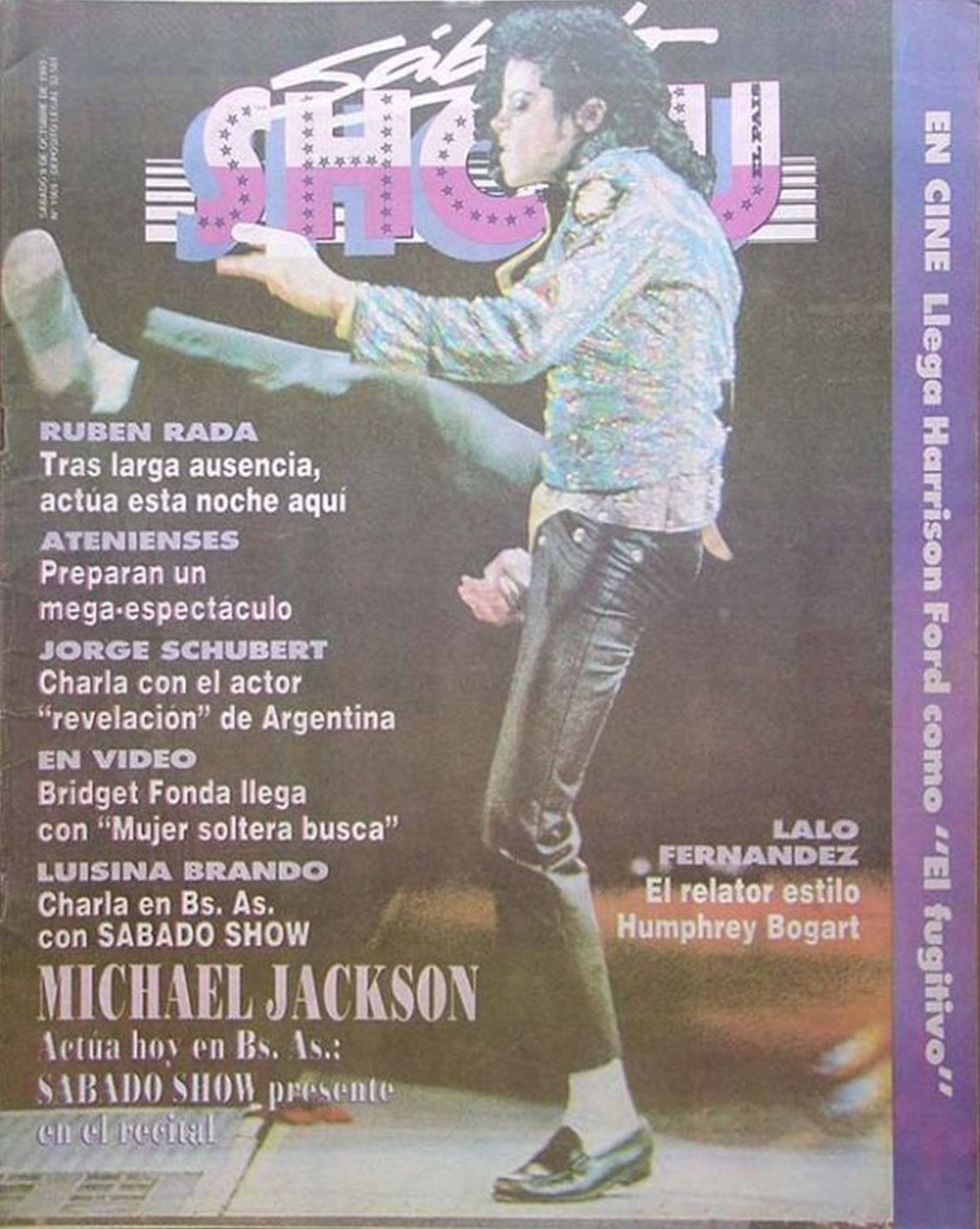 SABADO SHOW magazine side cover Issue 1069 9 October 1993
