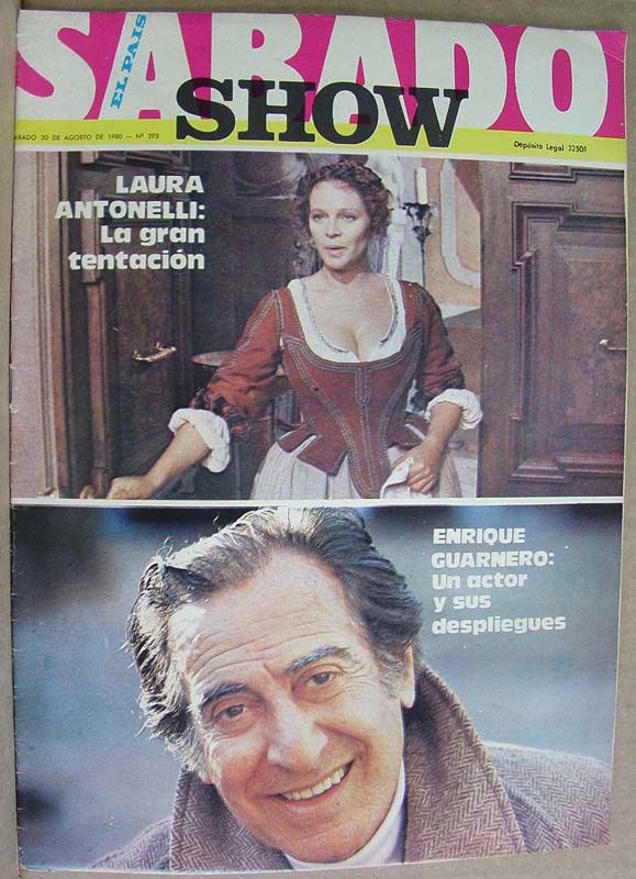 SABADO SHOW magazine side cover Issue 393 30 August 1980