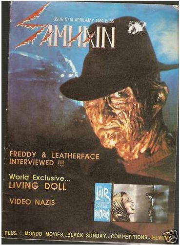 SAMHAIN magazine side cover Issue 14 April/May 1989